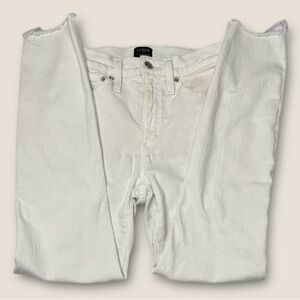 J. Crew Women's Off-White Skinny Jeans Raw Hem Size 25